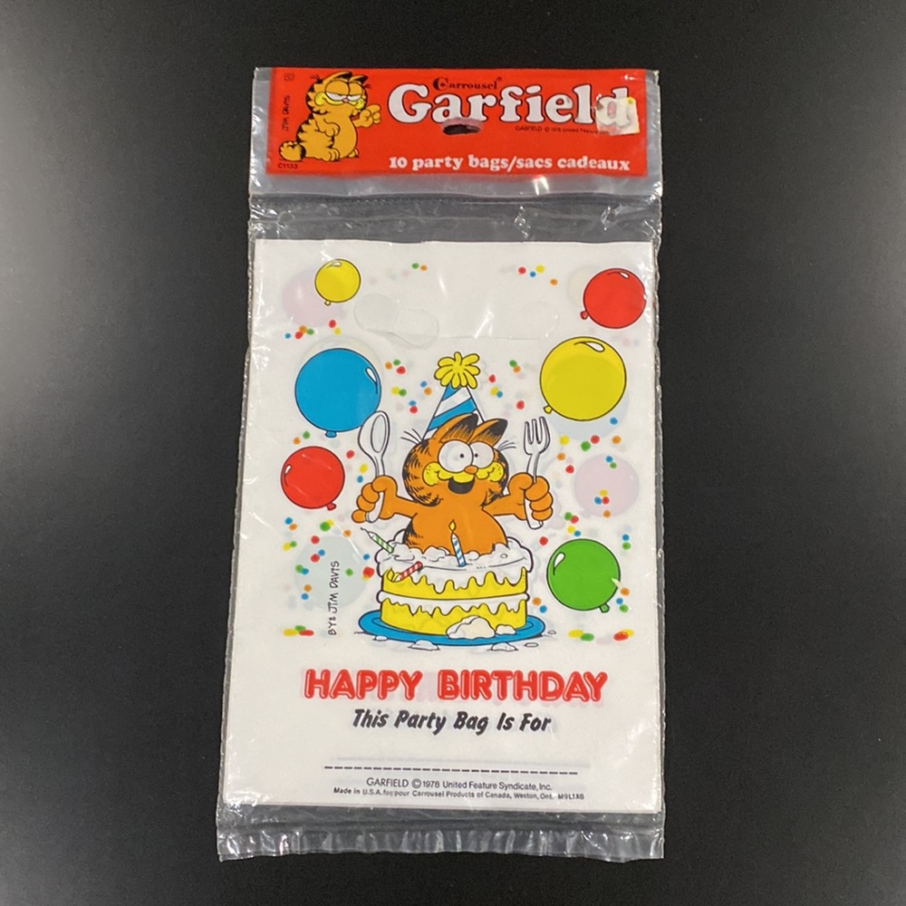 NEW: Garfield Birthday Party Loot Bags - Pack of 10